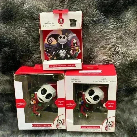3 Hallmark Disney Tim Burton's The  Nightmare Before Christmas Ornaments - Picture 1 of 17